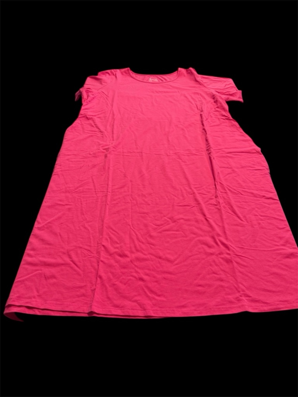 Denim&Co Hot Pink Short Sleeve A-Line Dress